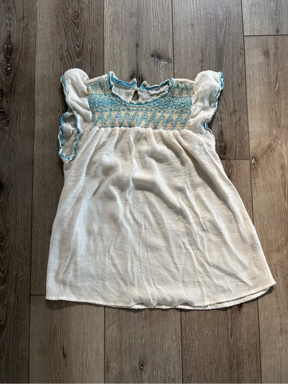 Mine floral embroidery boho top